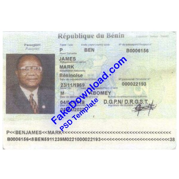 Benin Passport (psd)