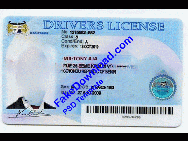 Benin Driver License (psd)