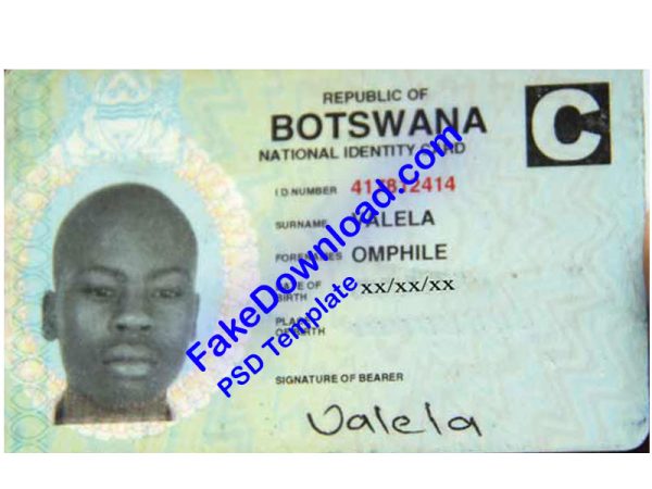 Botswana national id card (psd)