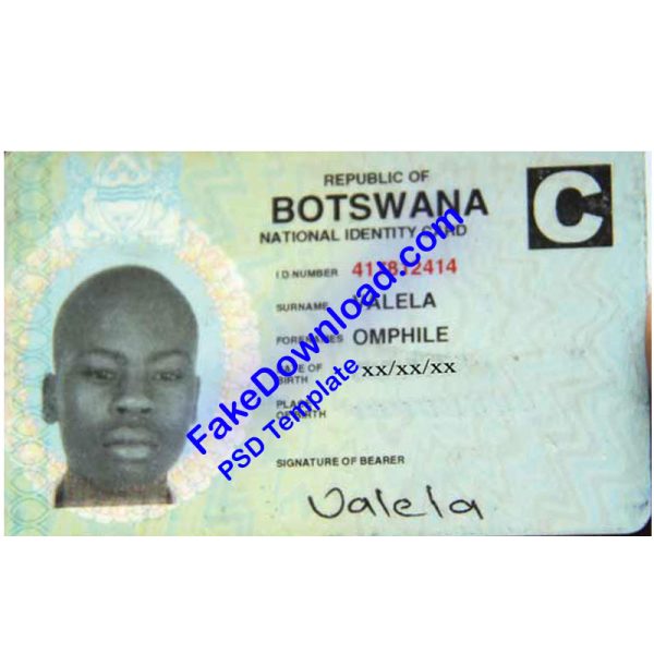 Botswana national id card (psd)