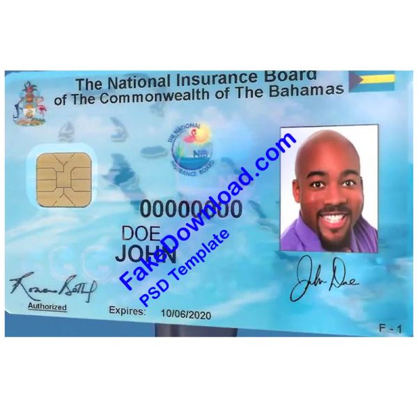 Bahamas national id card (psd)