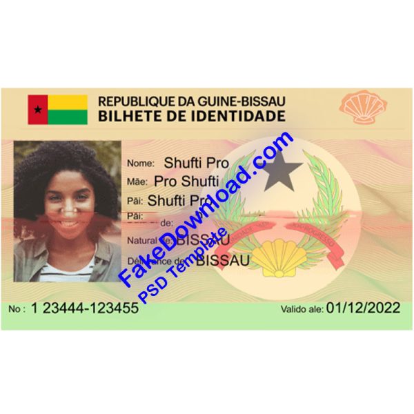 Bissau national id card (psd)