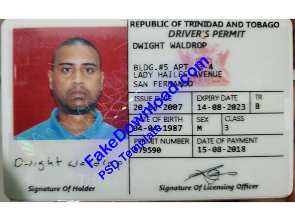 Tobago Driver License (psd)