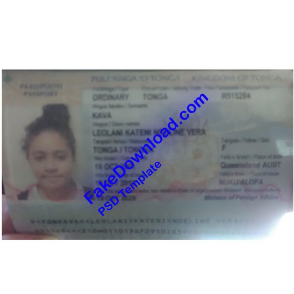 Tonga Passport (psd)