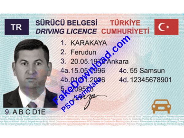 Turkey Driver License (psd)