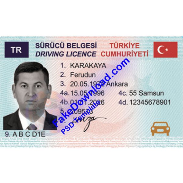 Turkey Driver License (psd)