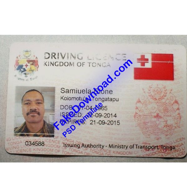 Tonga Driver License (psd)