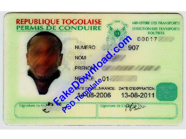 Togo Driver License (psd)