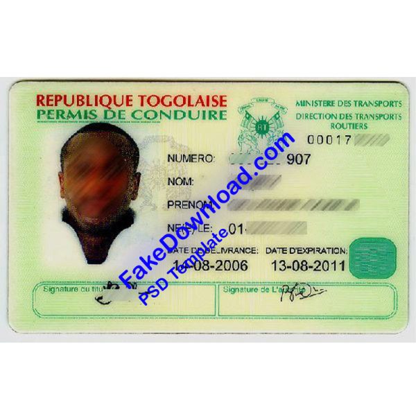 Togo Driver License (psd)