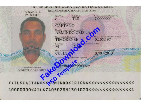 Timor-Leste Passport (psd)