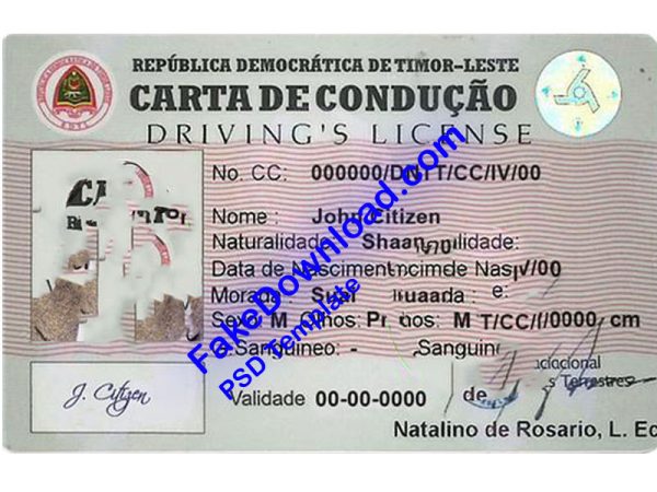 Timor-Leste Driver License (psd)