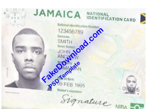 Jamaica national id card (psd)