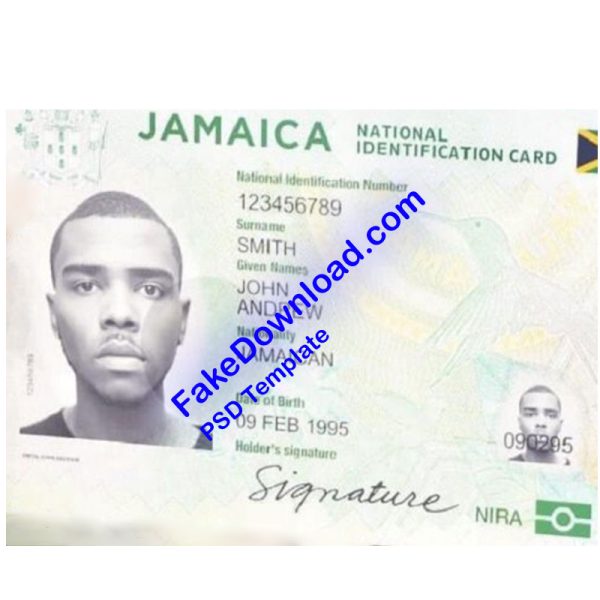 Jamaica national id card (psd)