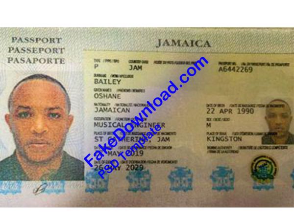 Jamaica Passport (psd)