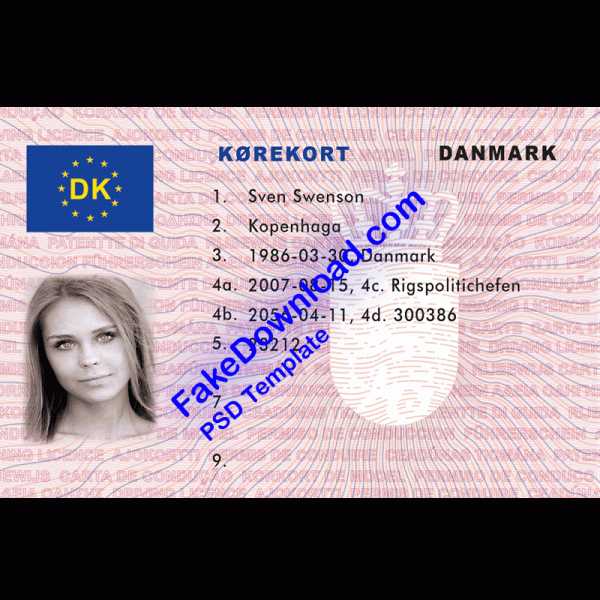 Denmark Driver License (psd)