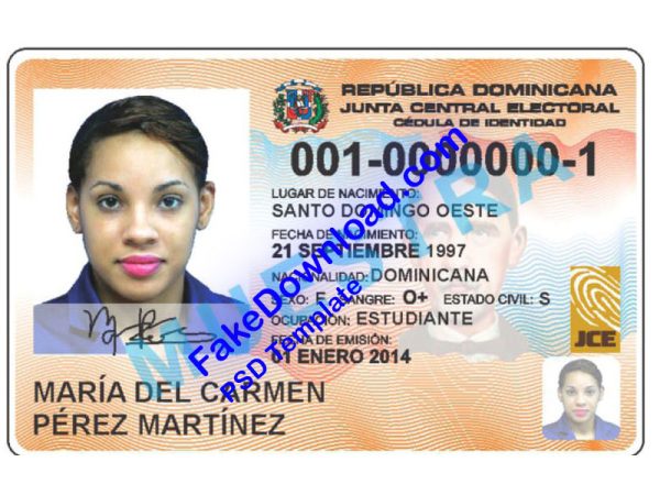 Dominica national id card (psd)