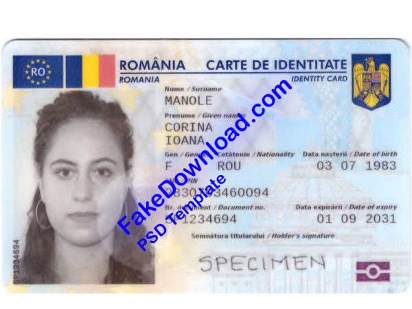 Romania national id card (psd)