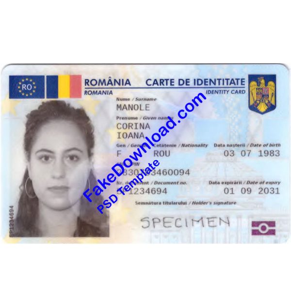 Romania national id card (psd)