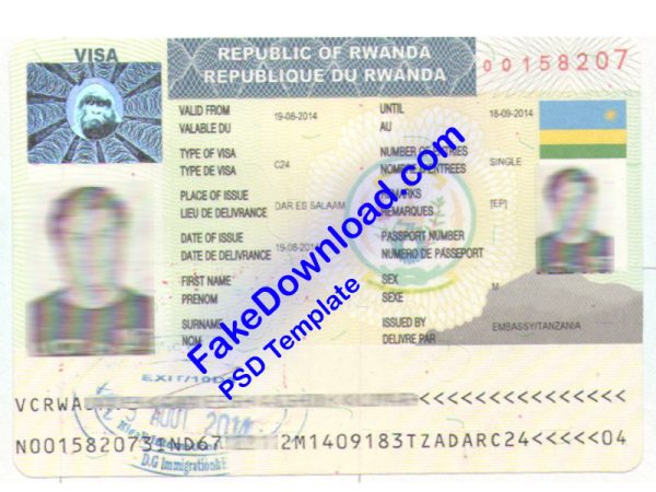 Rwanda Passport (psd)