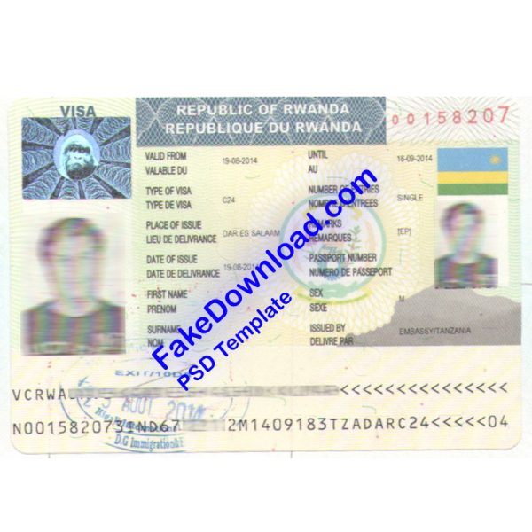 Rwanda Passport (psd)
