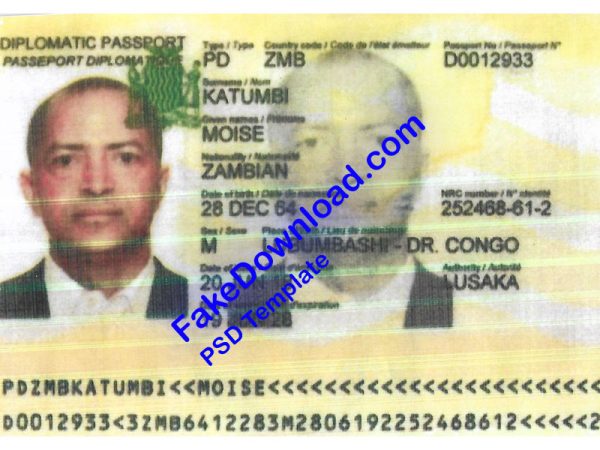 Zambia Passport (psd)