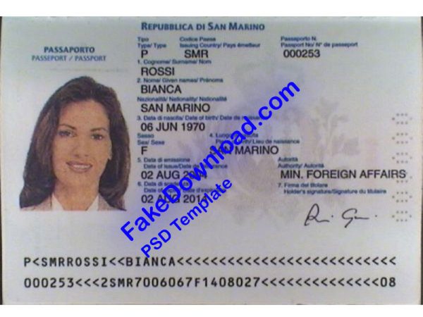 San Marino Passport (psd)