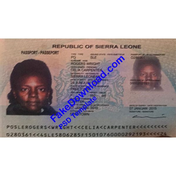 Sierra Leone Passport (psd)