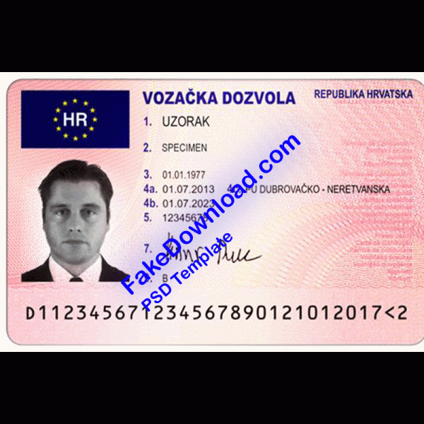 Croatia Driver License (psd)