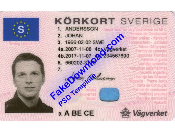 Sweden Driver License (psd)