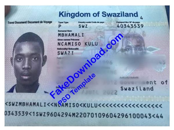 Swaziland Passport (psd)