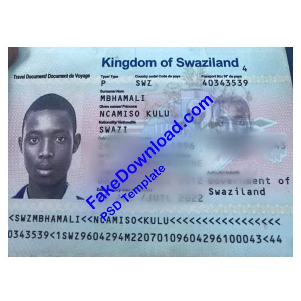 Swaziland Passport (psd)