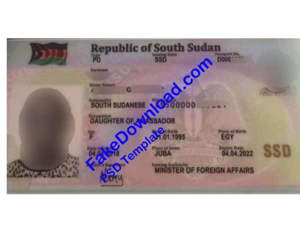 South Sudan Passport (psd)