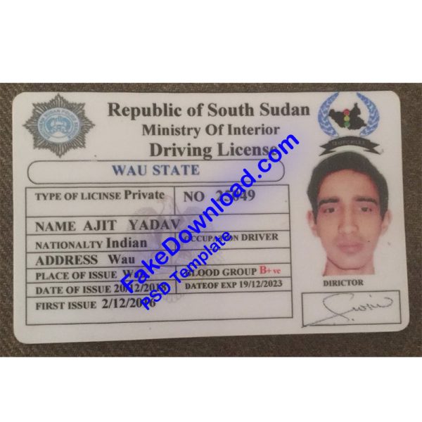 South Sudan Driver License (psd)