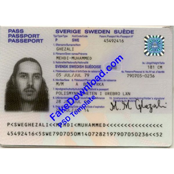 Sweden Passport (psd)