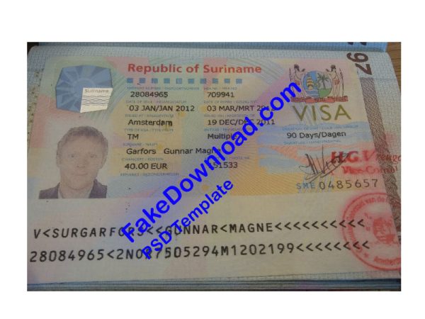 Suriname Passport (psd)
