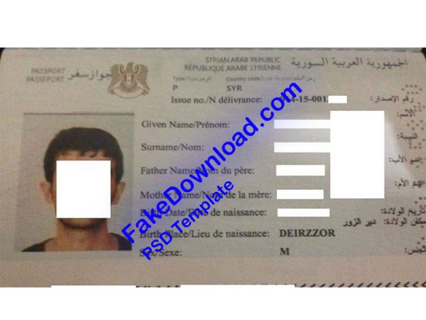 Syria Passport (psd)
