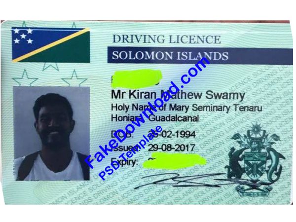 Solomon Islands Driver License (psd)
