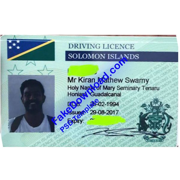 Solomon Islands Driver License (psd)