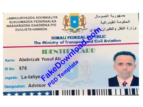 Somalia national id card (psd)