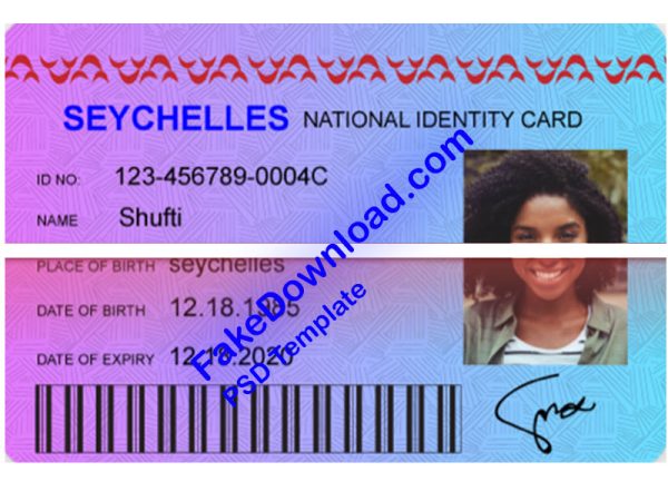 Seychelles national id card (psd)