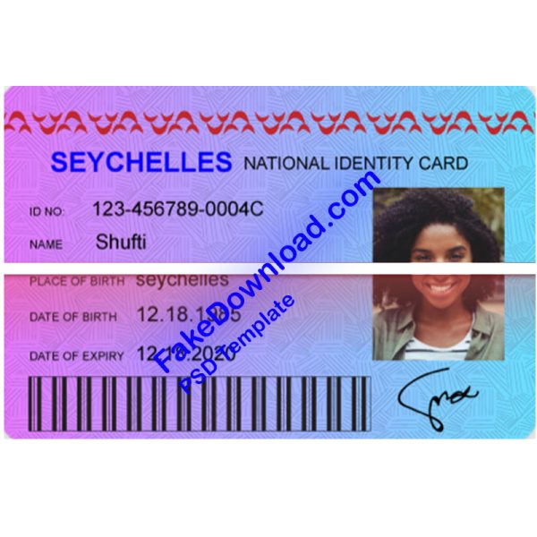 Seychelles national id card (psd)