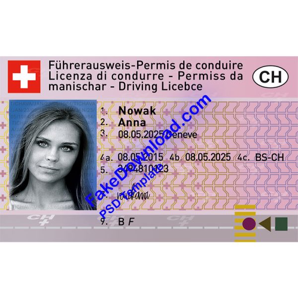 Switzerland Driver License (psd)