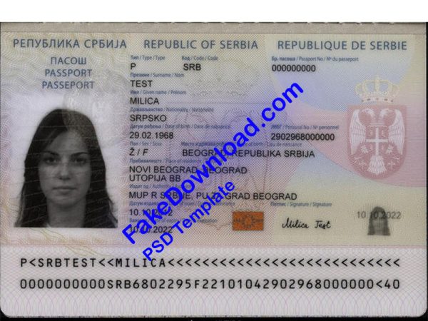 Serbia Passport (psd)