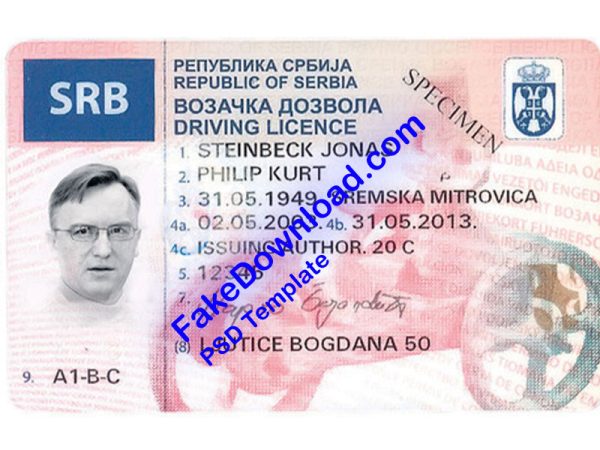 Serbia Driver License (psd)