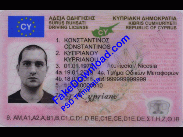 Cyprus Driver License (psd)