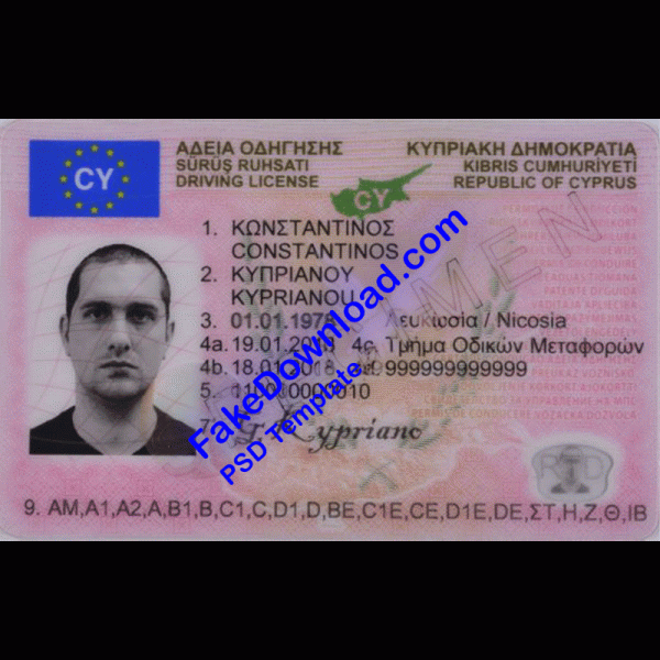 Cyprus Driver License (psd)