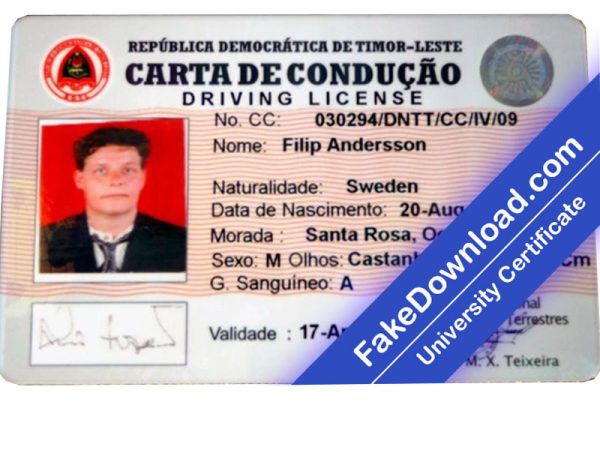 Timor Driver License (psd)