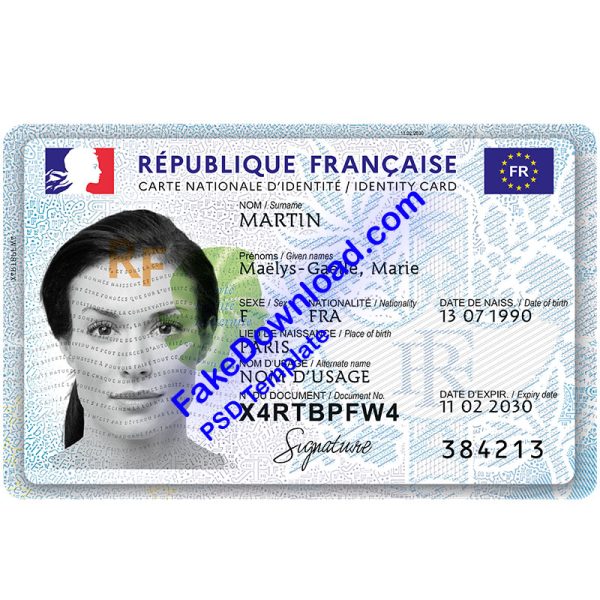 France national id card (psd)