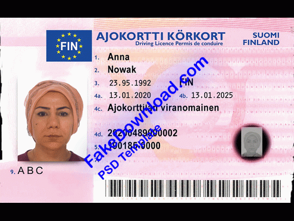 Finland Driver License (psd)