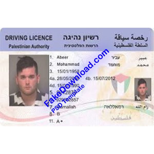 Palestine State Driver License (psd)